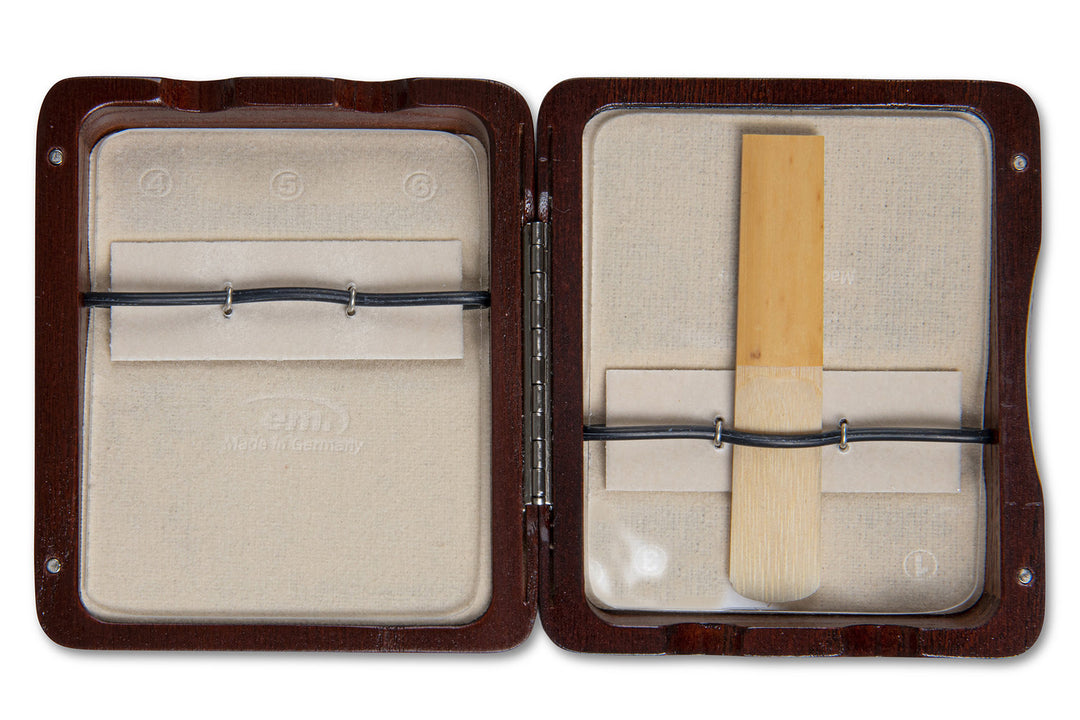GEWA Reed case para clarinete de 6 cañas - Acabado lacado marrón rojizo