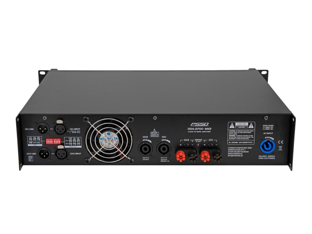 PSSO DDA-2700 MK2 Amplificador de 2 canales