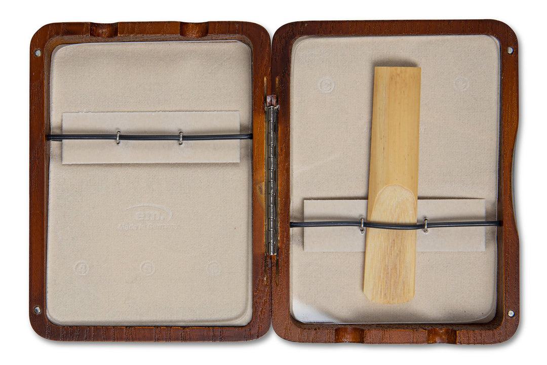 GEWA Estuche para cañas de saxofón tenor 6 cañas - acabado lacado rojo marrón