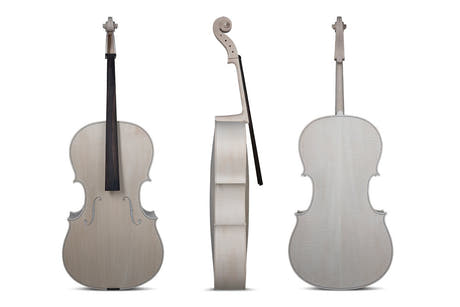 GEWA violonchelo sin barnizar 4/4, Guarneri, con bonito flameado