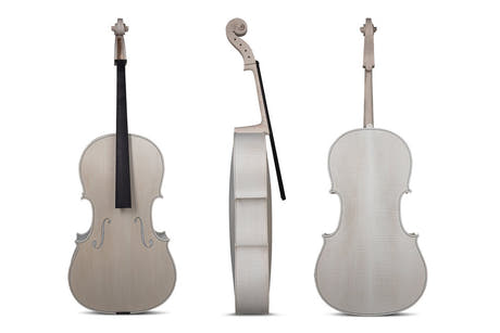 GEWA violonchelo sin barnizar 7/8, Stradivari Gore-Booth, con un bonito flameado