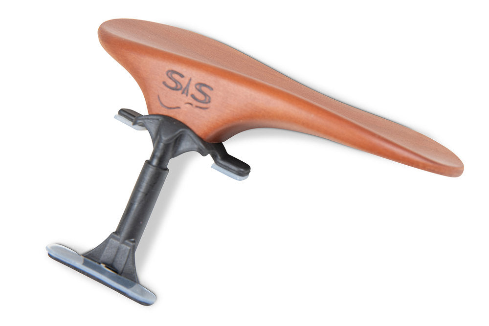 Apoyo para la barbilla SAS con base de carbono, madera de peral, 24 mm de altura