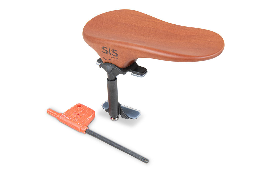 Apoyo para la barbilla SAS con base de carbono, madera de peral, 24 mm de altura