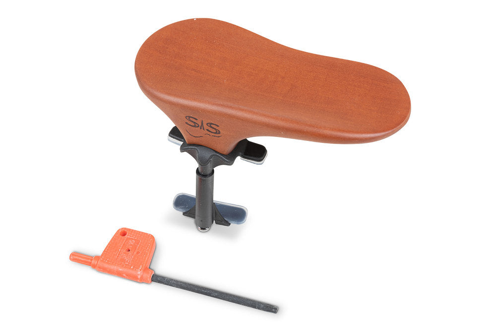 SAS mentonera con base de carbono, madera de peral, 28 mm de altura