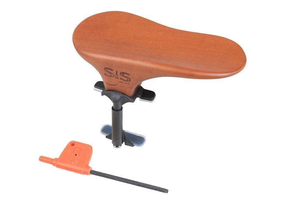 Apoyabarbilla SAS con base de carbono, nogal, 32 mm de altura