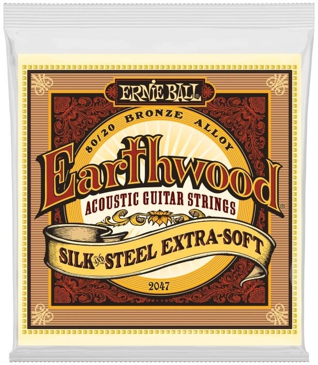 Ernie Ball 2047 Earthwood 80/20 Silk & Steel, Extra Soft