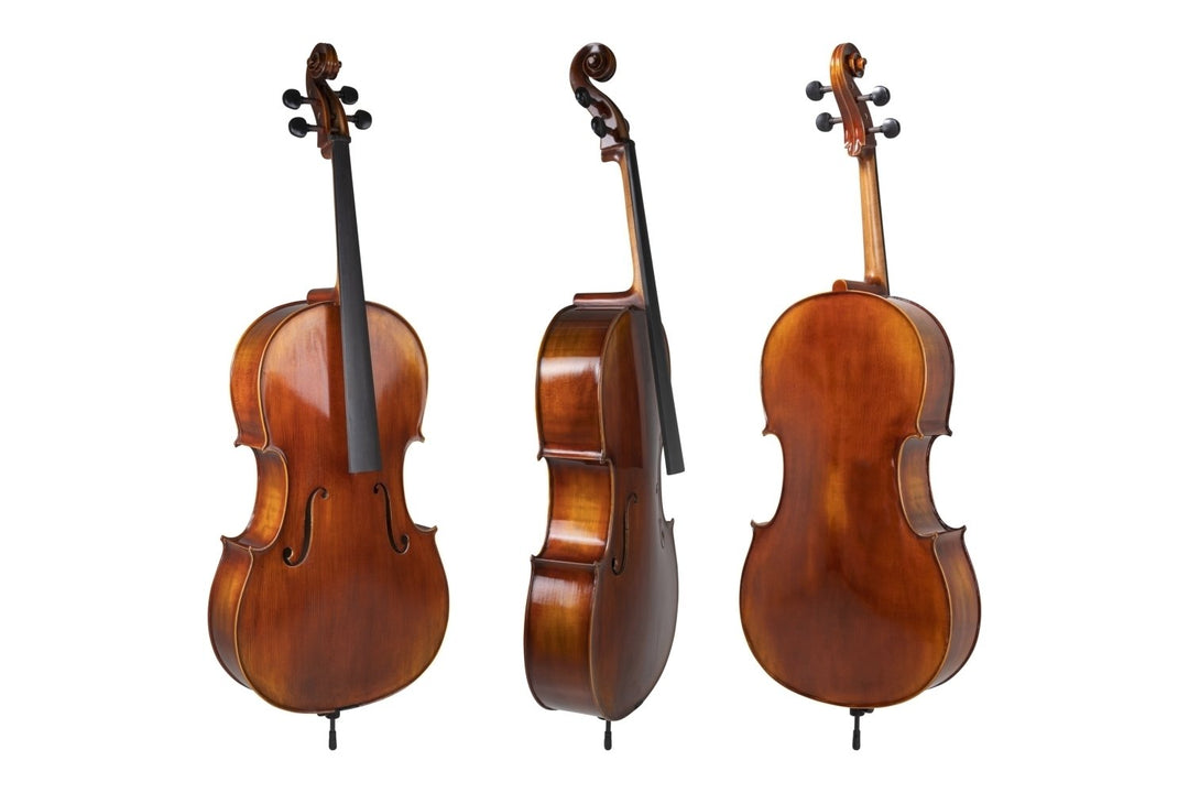 Violonchelo GEWA Allegro Antique - 7/8 (Configurado con cordal de afinación fina Wittner, incluye bag, arco de carbono, cuerdas Larsen Aurora)