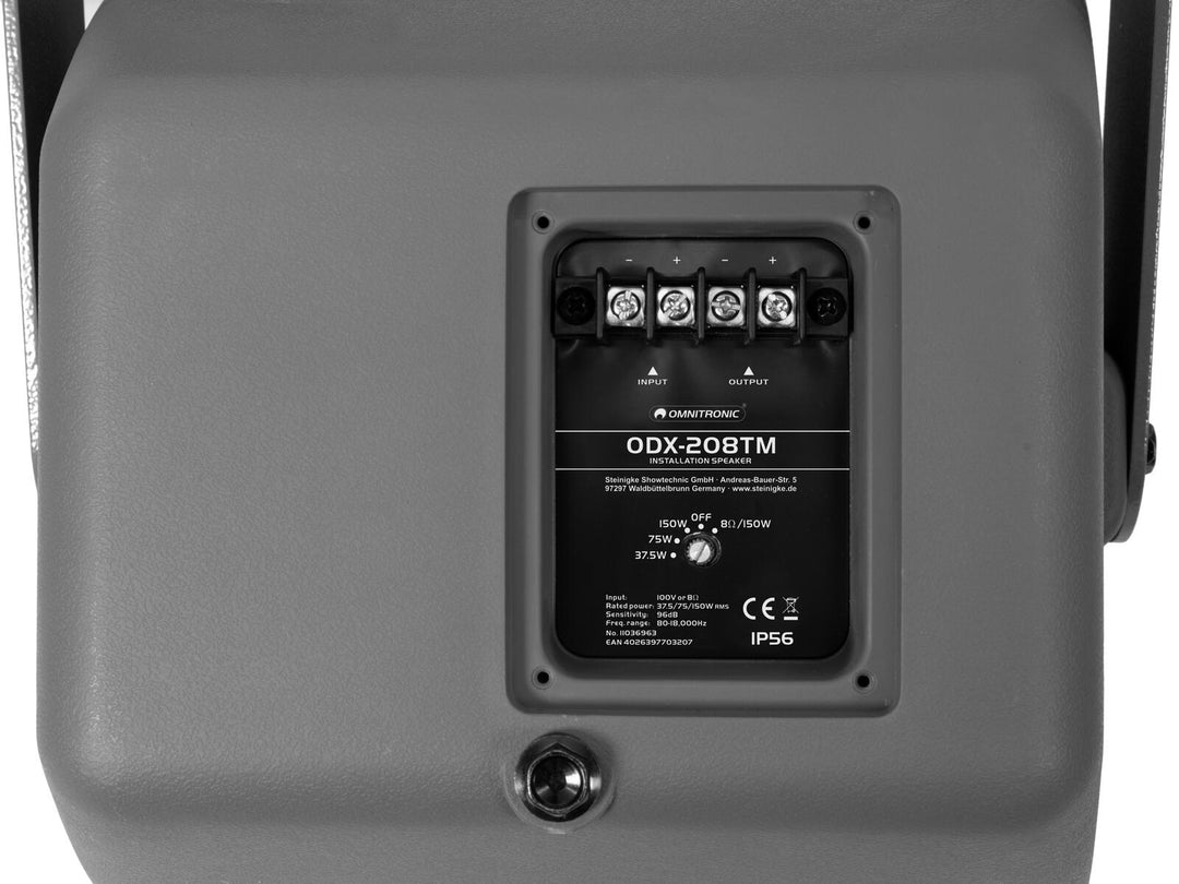 OMNITRONIC ODX-208TM Altavoz de instalación 100V gris dark