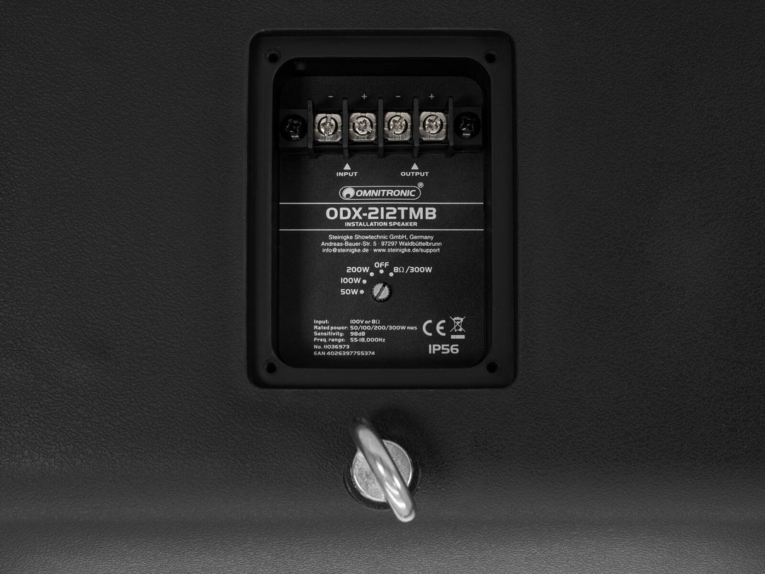 Altavoz de instalación OMNITRONIC ODX-212TMB 100V negro