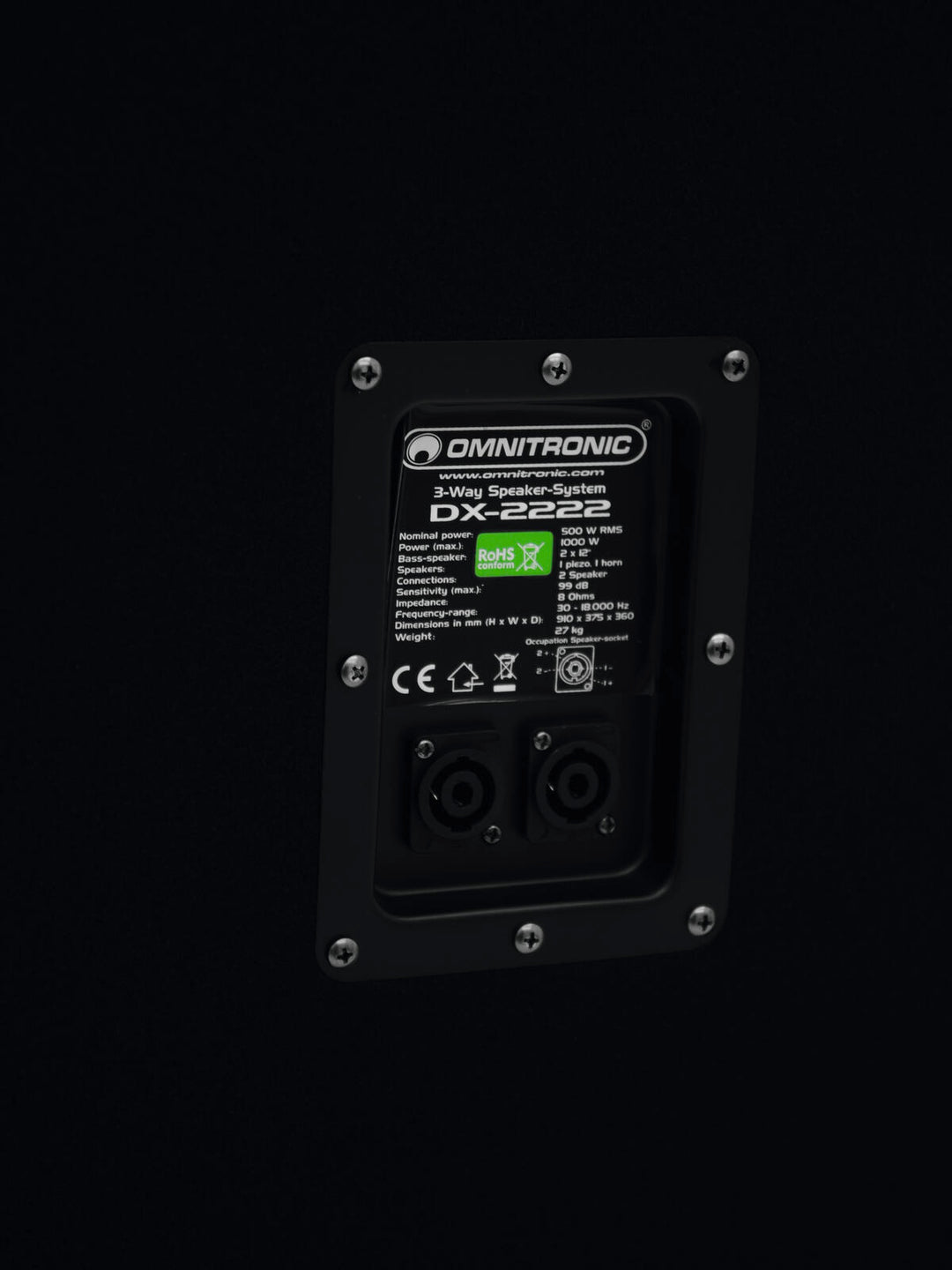 OMNITRONIC DX-2222 Altavoz de 3 vías 1000 W