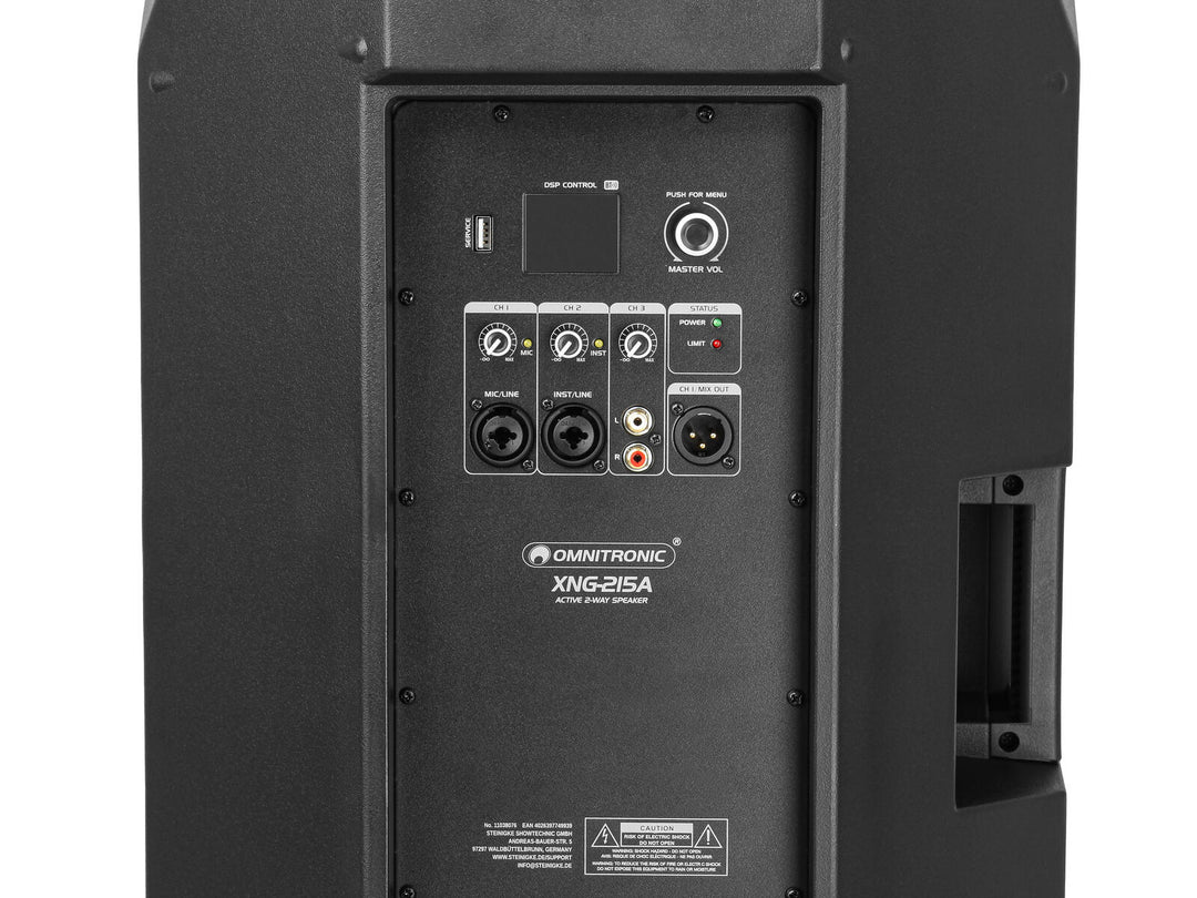 OMNITRONIC XNG-215A altavoz de 2 vías, activo, DSP