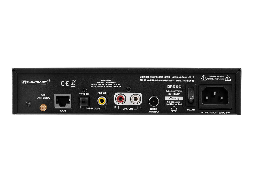 OMNITRONIC radio por Internet DRS-95 con DAB+ y Bluetooth