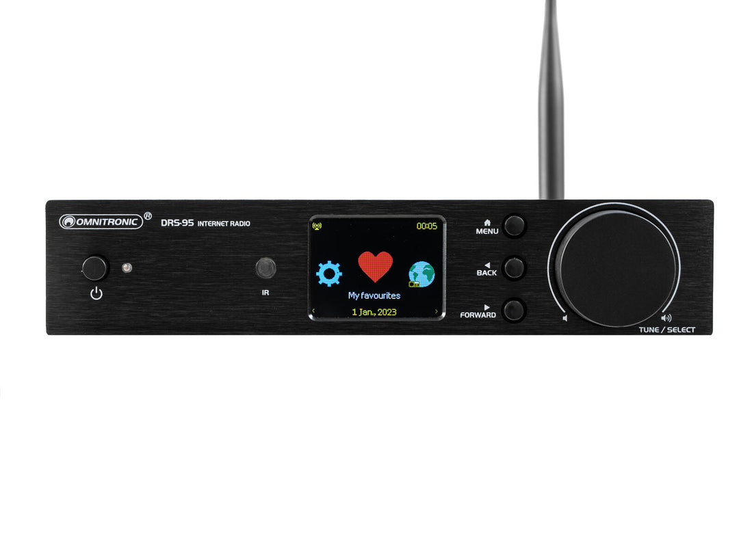 OMNITRONIC radio por Internet DRS-95 con DAB+ y Bluetooth