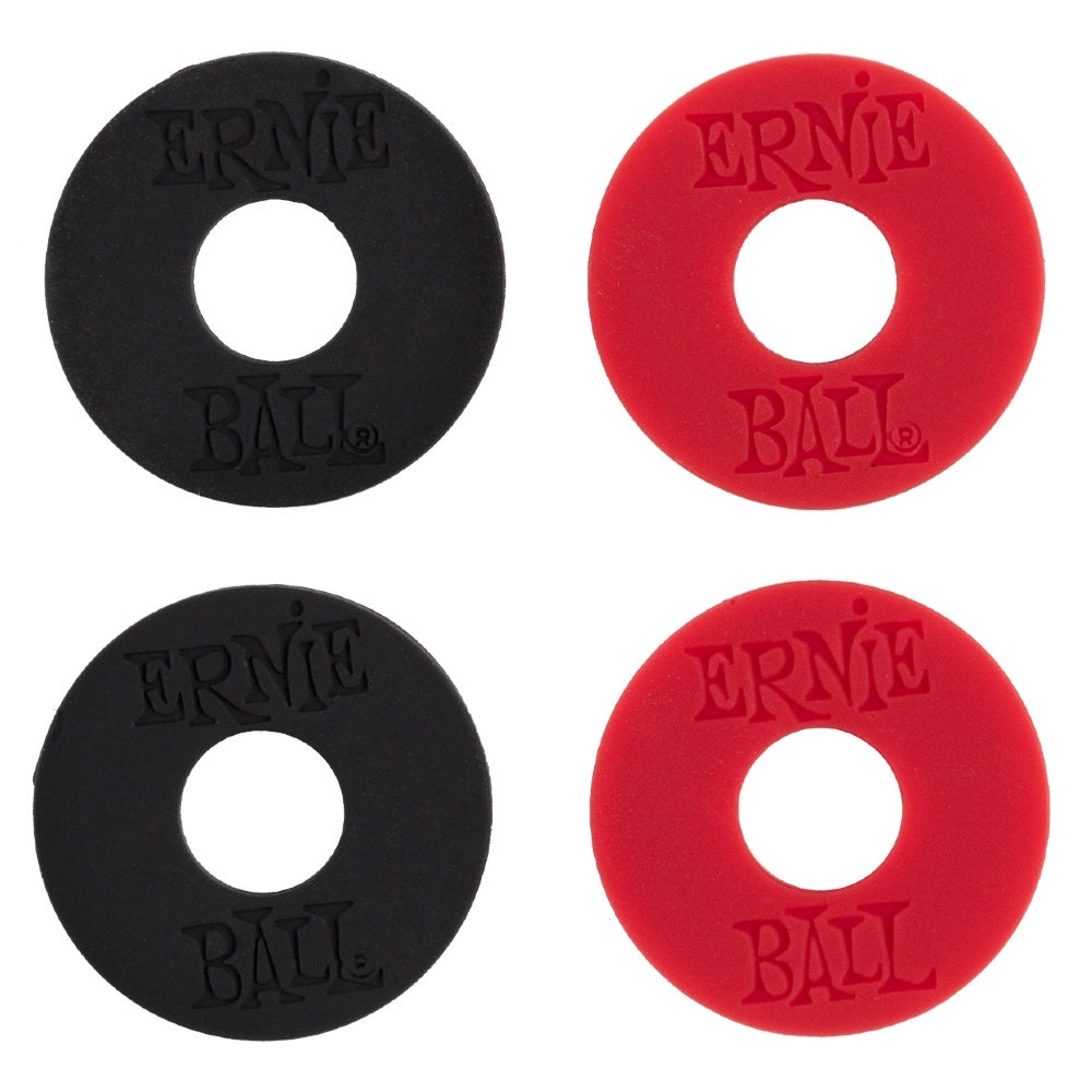 Ernie Ball 4603 Bloques para correa, Black y rojo, 4 pc