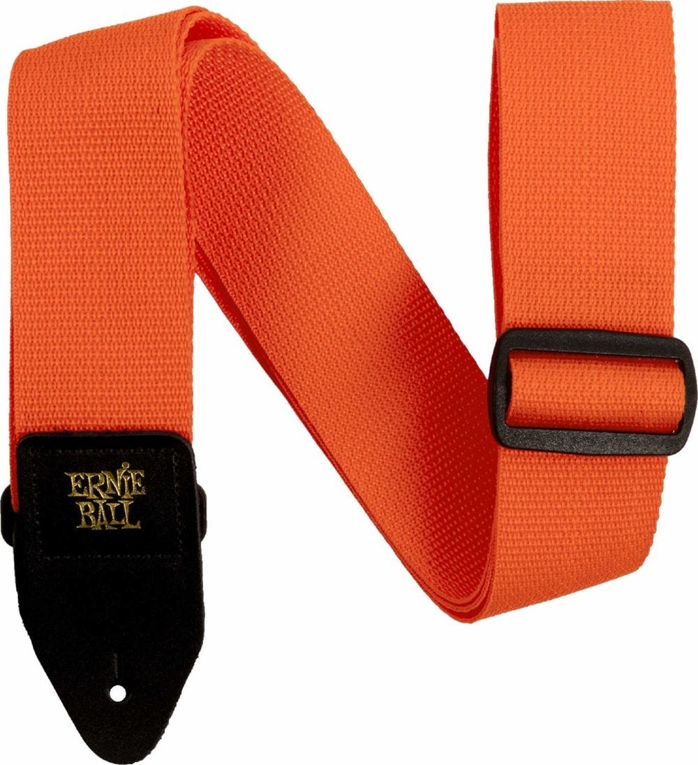Ernie Ball 5353 Correa Poly Guitarras naranja con Black Leather