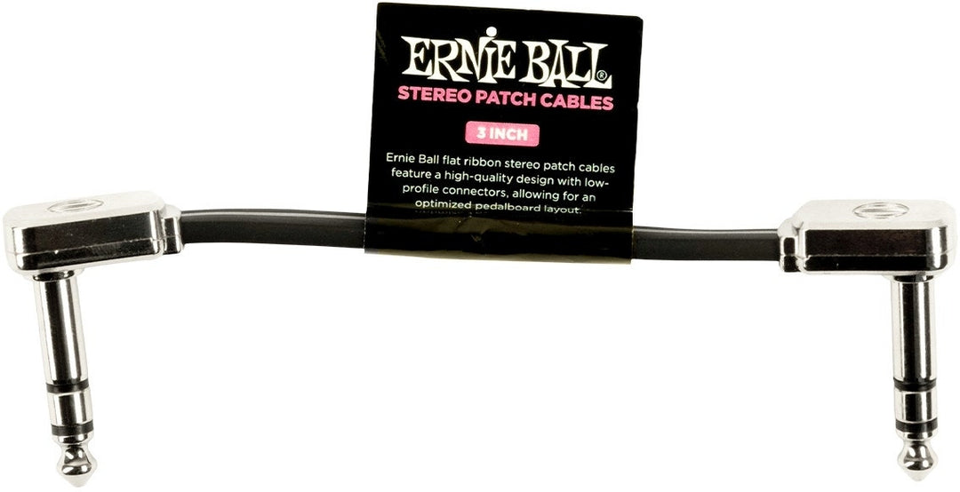 Ernie Ball-6407 Stereo (TRS) Cable patch plano 7,5cm