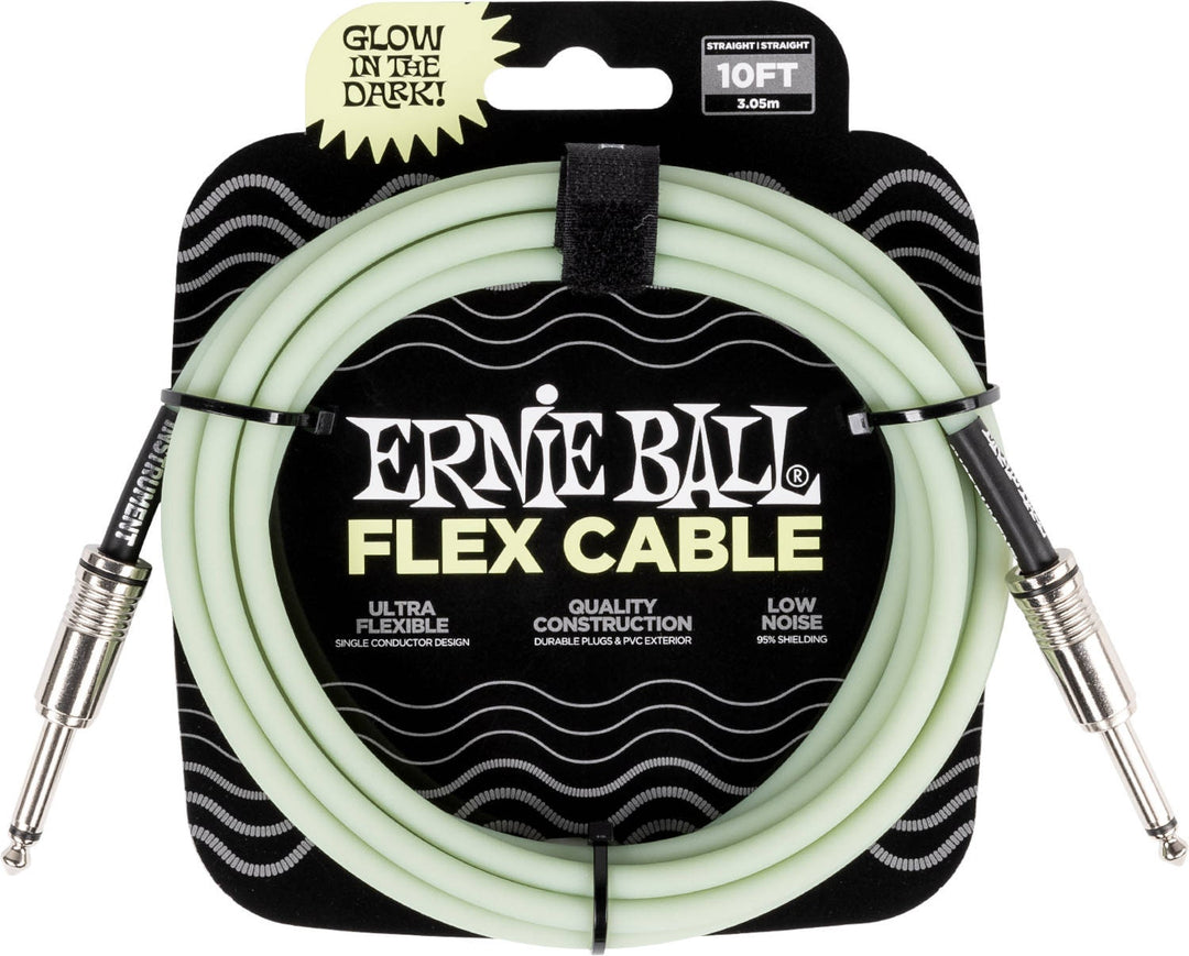Ernie Ball 6436 FLEX Cable de instrumento 3m - Glow In The Dark
