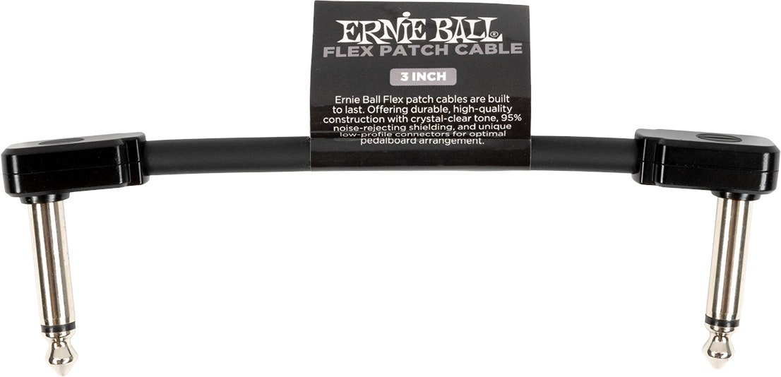 Ernie Ball 6438 Cable patch Flex Black, 7,5cm