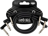 Ernie Ball 6445 Cable patch Flex Black 30cm pack de 3