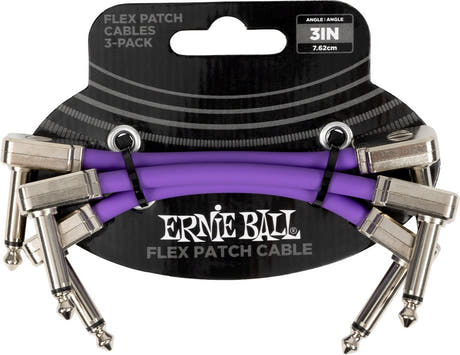Ernie Ball 6451 Cable patch Flex Morado 7,5cm pack de 3