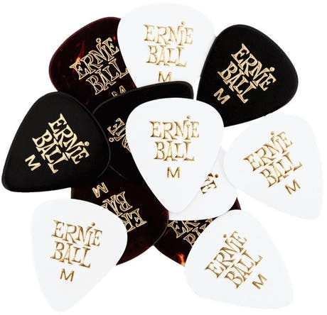 Ernie Ball EB-9178 Púas de celuloide medianas, mixtas, 12 pk