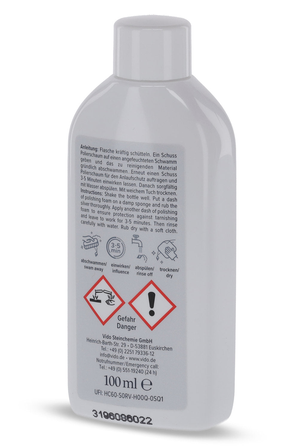 Vido espuma de pulido para superficies plateadas, 100 ml