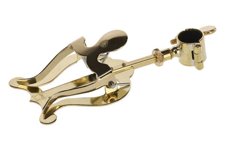 GEWA lira para trompeta, pequeña, latón amarillo, anillo de sujeción Ø 14 mm
