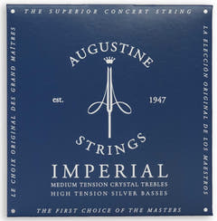 Cuerdas Augustine para guitarra clásica Imperial Crystal Nylon medium - set Imperial Blue (medium/high)