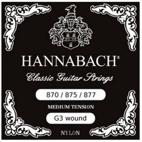 Hannabach 875MT G3 entorchada para guitarra clásica, medium tension