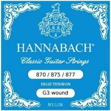 Hannabach 877HT G3 entorchada en aluminio para guitarra clásica, tensión High