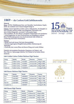 Cuerdas Hannabach para guitarra clásica Serie 1869 Carbon/Gold MHT - Juego MHT (1869MHT)