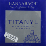 Hannabach Strings for classic guitar Serie 950 Medium/High Tension Titanyl - Set of 3 Bass (9507MHT)