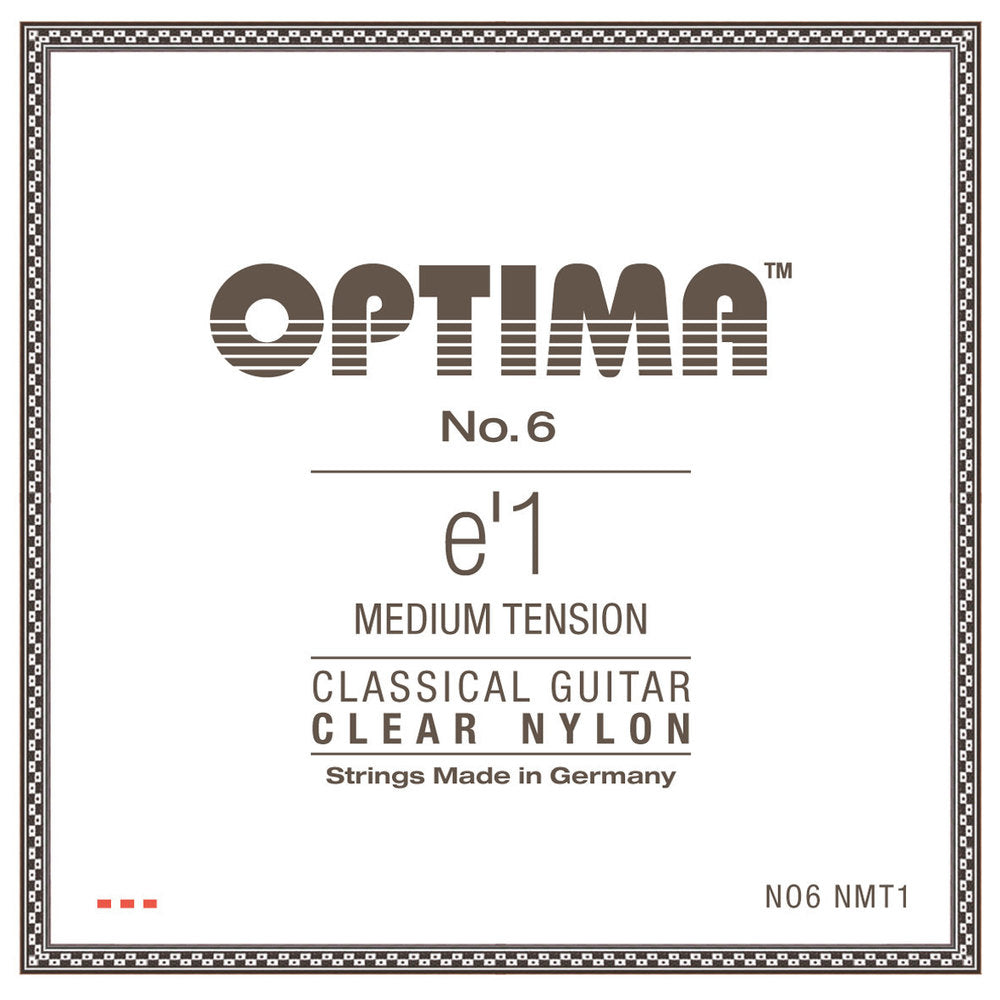 Optima No. 6 cuerda E1 para guitarras clásicas, nailon, tensión medium