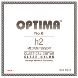 Optima No. 6 H/B2 cuerda para guitarra clásica, nailon, medium tension