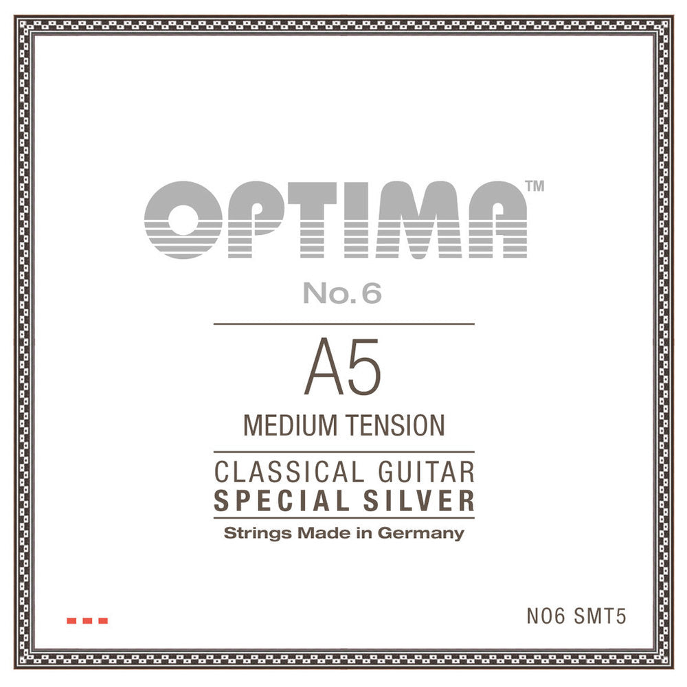Optima No. 6 A5 cuerda de guitarra clásica, plateada, medium tension