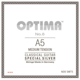 Optima No. 6 A5 cuerda de guitarra clásica, plateada, medium tension