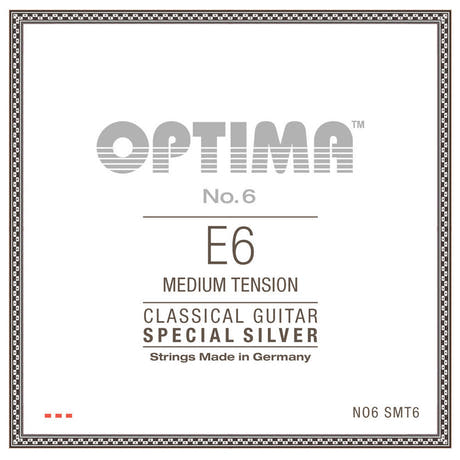 Cuerda de guitarra clásica Optima No. 6 E6, plateada, medium tension