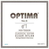 Cuerda de guitarras clásicas Optima No. 6 E1, nylon, alta tensión