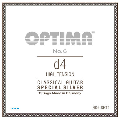 Optima No. 6 D4 cuerda de guitarra clásica, plateada, high tension