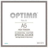 Optima No. 6 A5 string para guitarra clásica, plateada, alta tensión