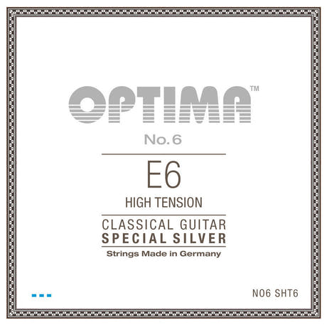 Optima No. 6 E6 cuerda para guitarra clásica, plateada, high tension