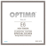 Optima No. 6 E6 cuerda para guitarra clásica, plateada, high tension