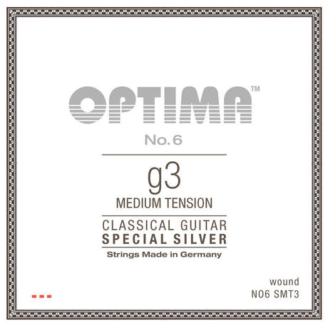 Optima No. 6 G3 cuerda para guitarra clásica, plateada, medium tension