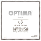 Optima No. 6 G3 cuerda para guitarra clásica, plateada, medium tension