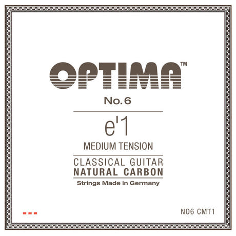 Optima n.º 6 cuerda E1 para guitarras clásicas, carbono, medium tension