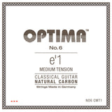 Optima n.º 6 cuerda E1 para guitarras clásicas, carbono, medium tension