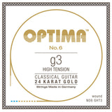 Optima No. 6 G3 string para guitarra clásica, dorada, alta tensión