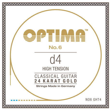 Optima No. 6 D4 cuerda de guitarra clásica, dorada, high tension