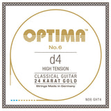 Optima No. 6 D4 cuerda de guitarra clásica, dorada, high tension