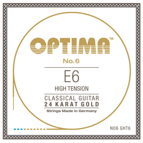 Cuerda de guitarra clásica E6 Optima No. 6, dorada, tensión alta